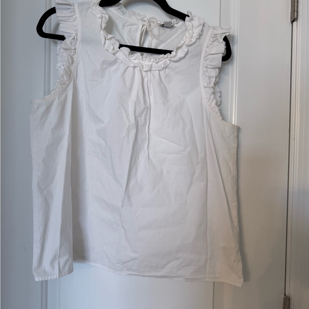 J. Crew Ivory Ruffled Top